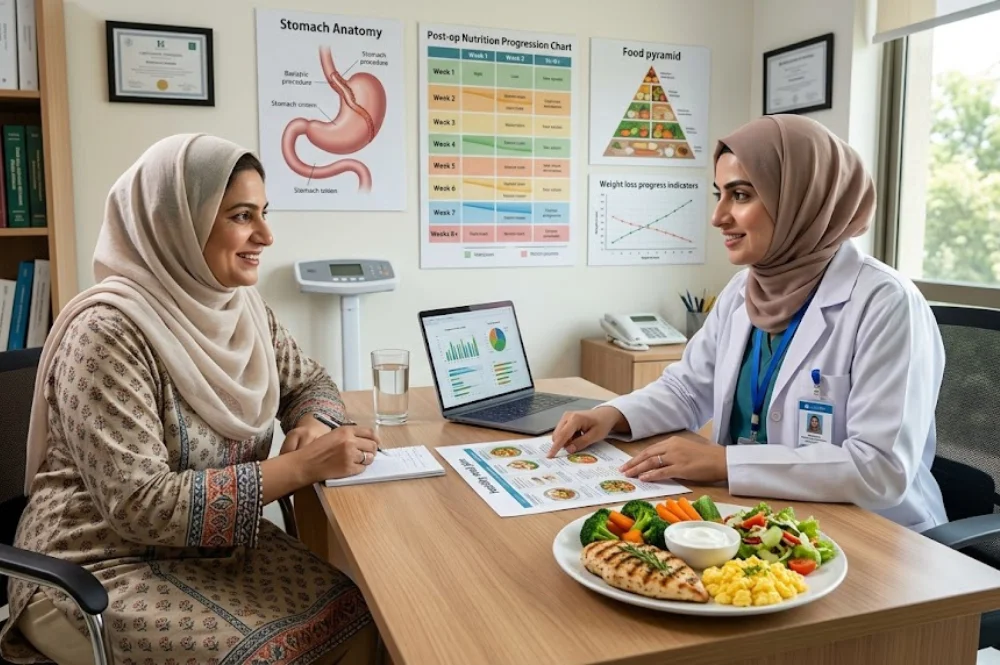 Doctor sharing Diet Plan After Weight Loss Surgery in Pakistan