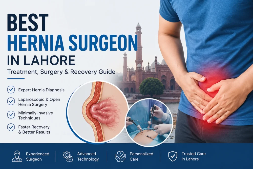 Best hernia surgeon in Lahore for laparoscopic and open hernia treatment.